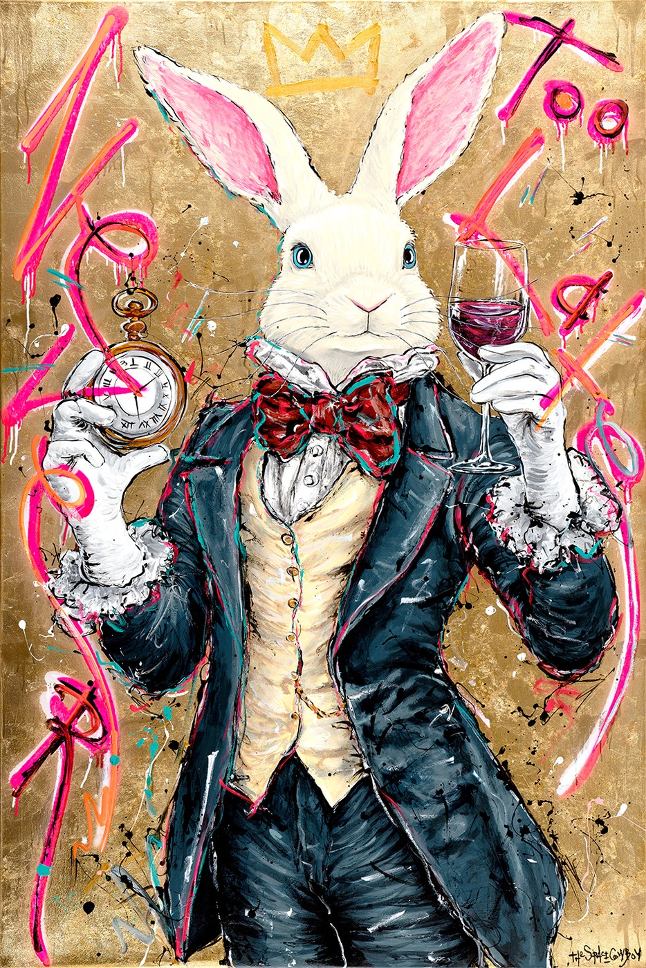 Never to late party gold paper print